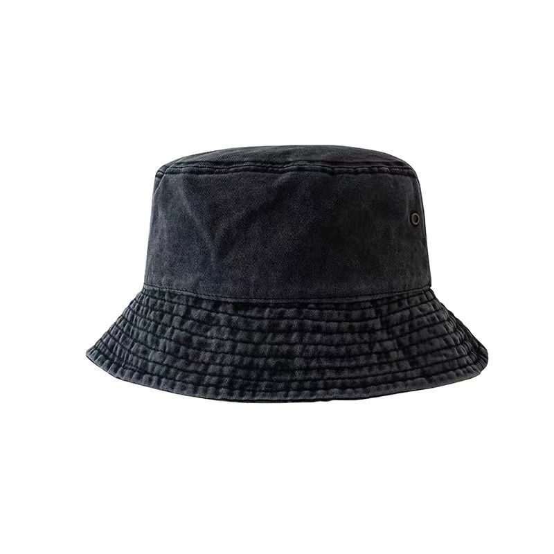 (L58-60)Bucket Hats Women Soft Denim Cotton Solid Decorate Sun Shade Korean