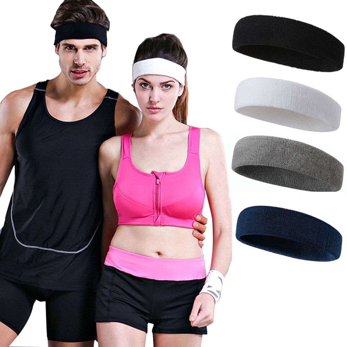 Sweatband For Men Women Elastic Sport Hairbands Headband A