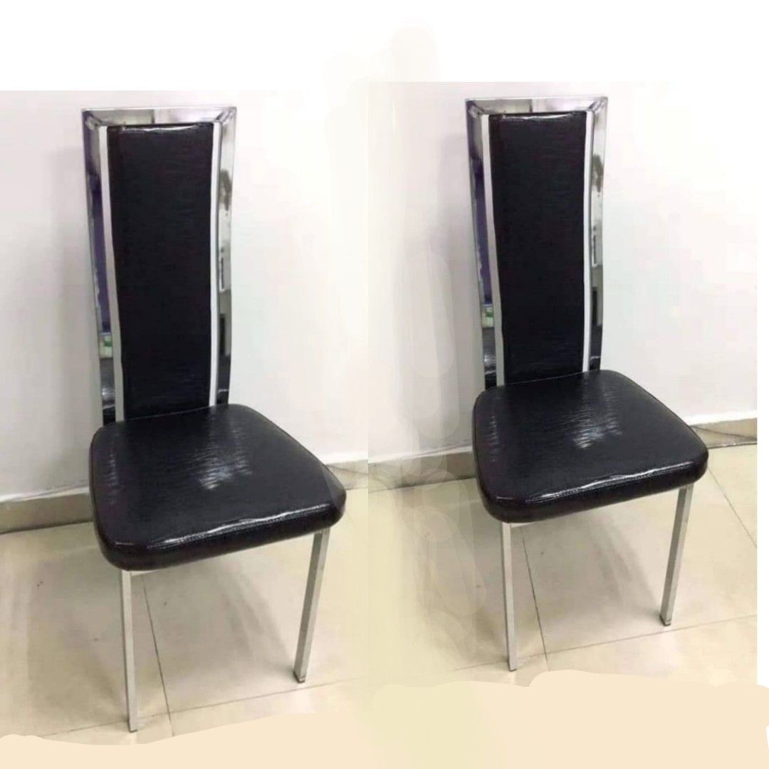 Dining Chair With Steel Frame High Back PU Leather