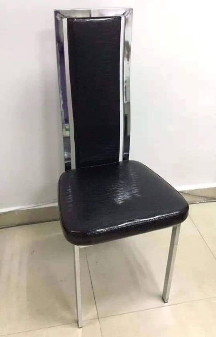 Dining Chair With Steel Frame High Back PU Leather