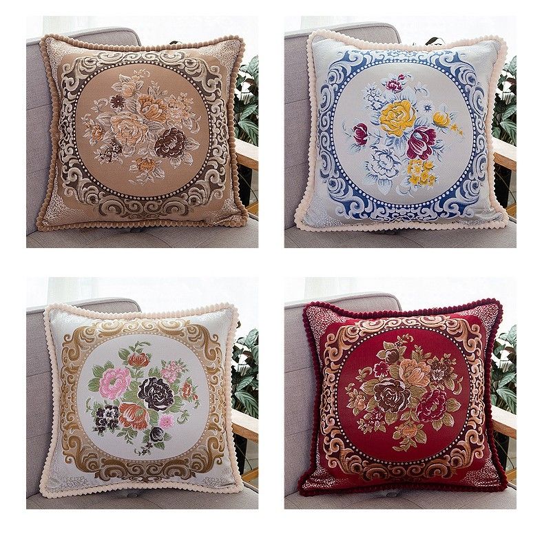 Embroidered Retro Home Sofa Cushion Pillow Cover