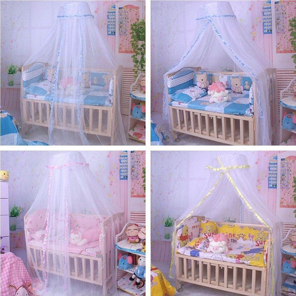 Dome Bed Curtain Baby Canopy Net Mosquito Tent Bed Crib-Blue