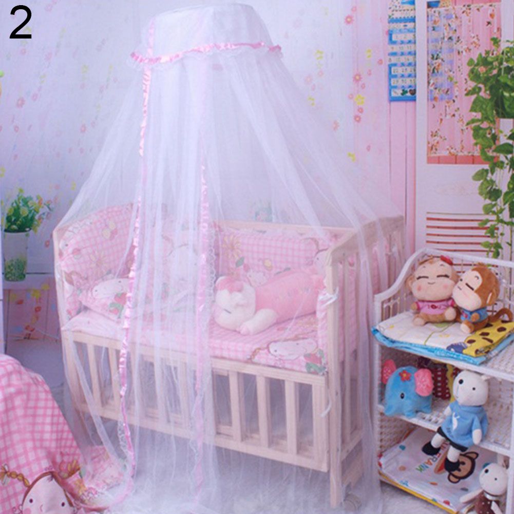 Dome Bed Curtain Baby Canopy Net Mosquito Tent Bed Crib-Blue