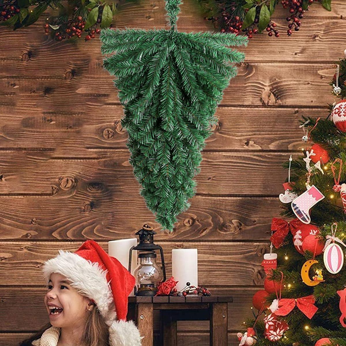 Christmas Garland Upside Down Christmas Tree Door Garland Holiday Decor