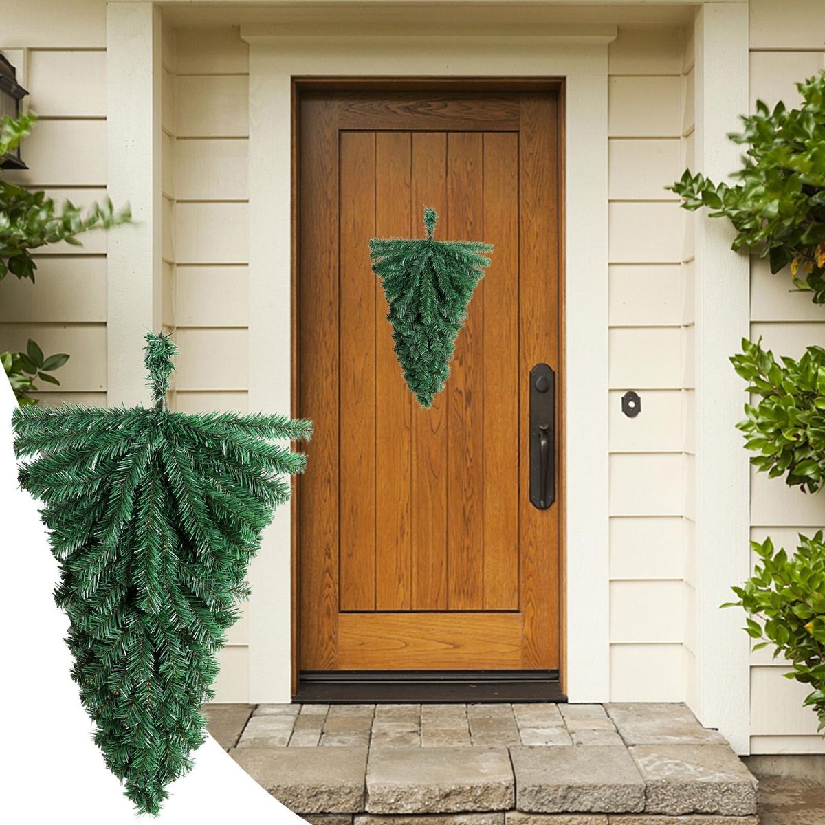 Christmas Garland Upside Down Christmas Tree Door Garland Holiday Decor