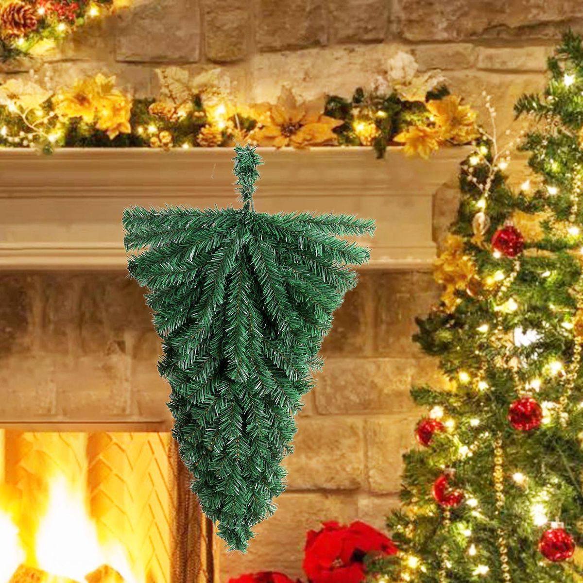 Christmas Garland Upside Down Christmas Tree Door Garland Holiday Decor