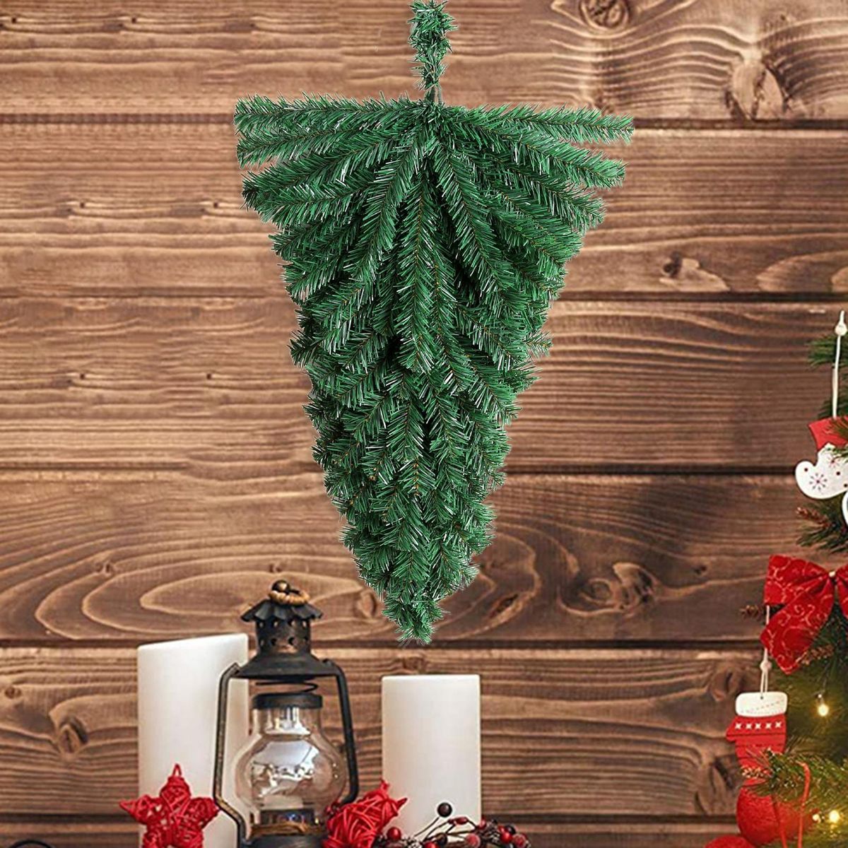 Christmas Garland Upside Down Christmas Tree Door Garland Holiday Decor