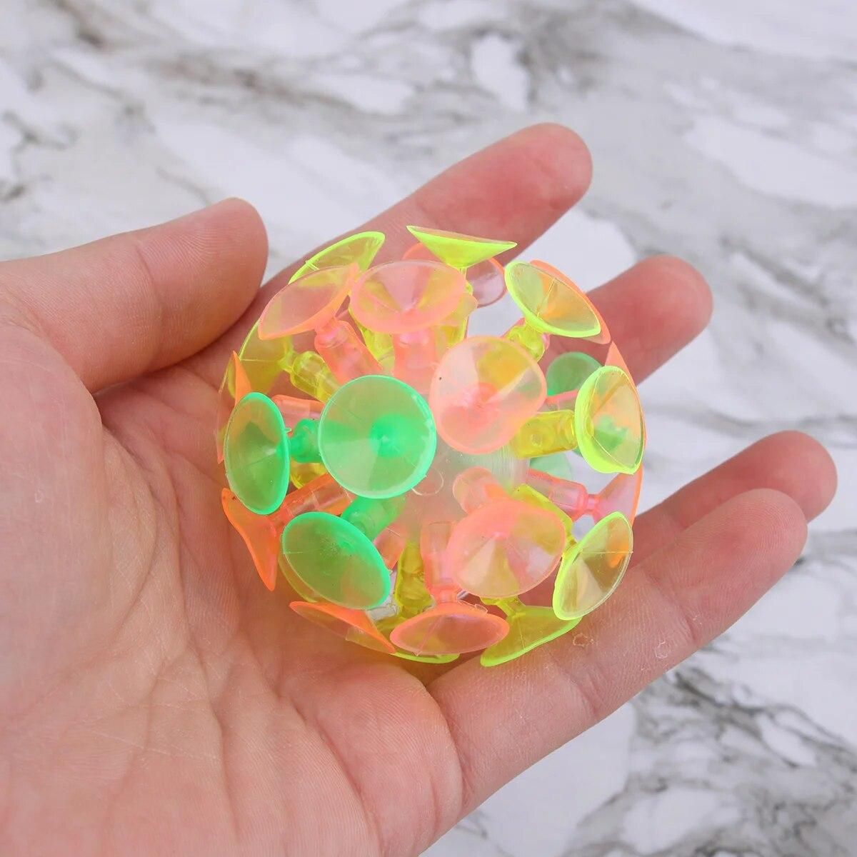 12PCS Children's Suction Ball Toy Parent-child Interaction Sucker Ball Kids Plaything Party Toy for Petanque game balls