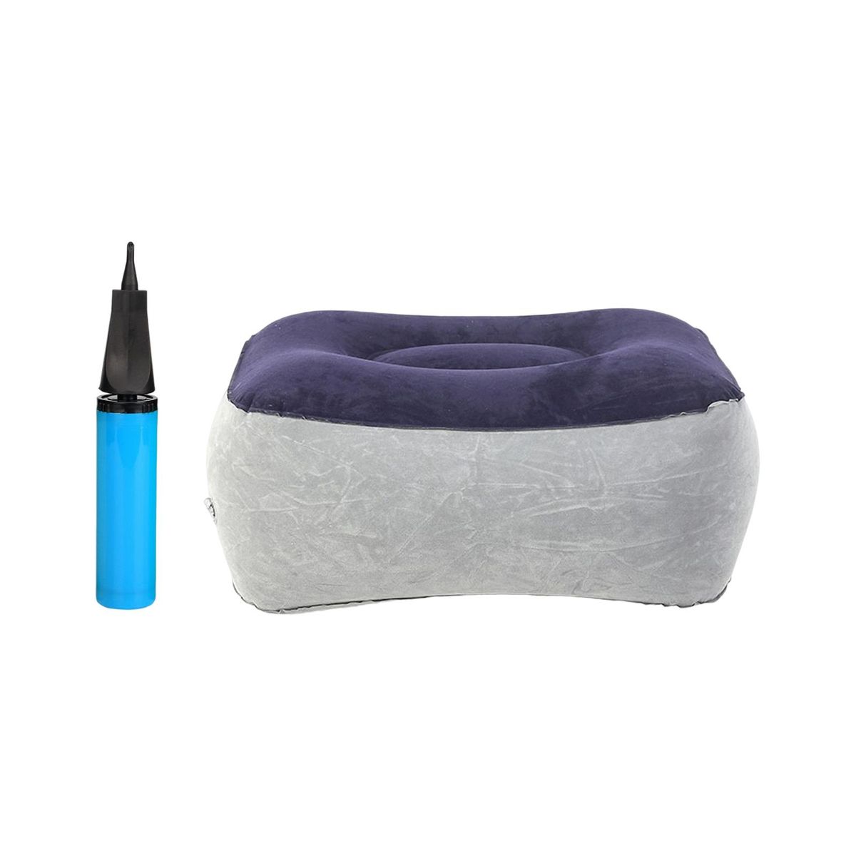 Inflatable Foot Rest Pillow With Inflator Flocked Feet For Gray Blue