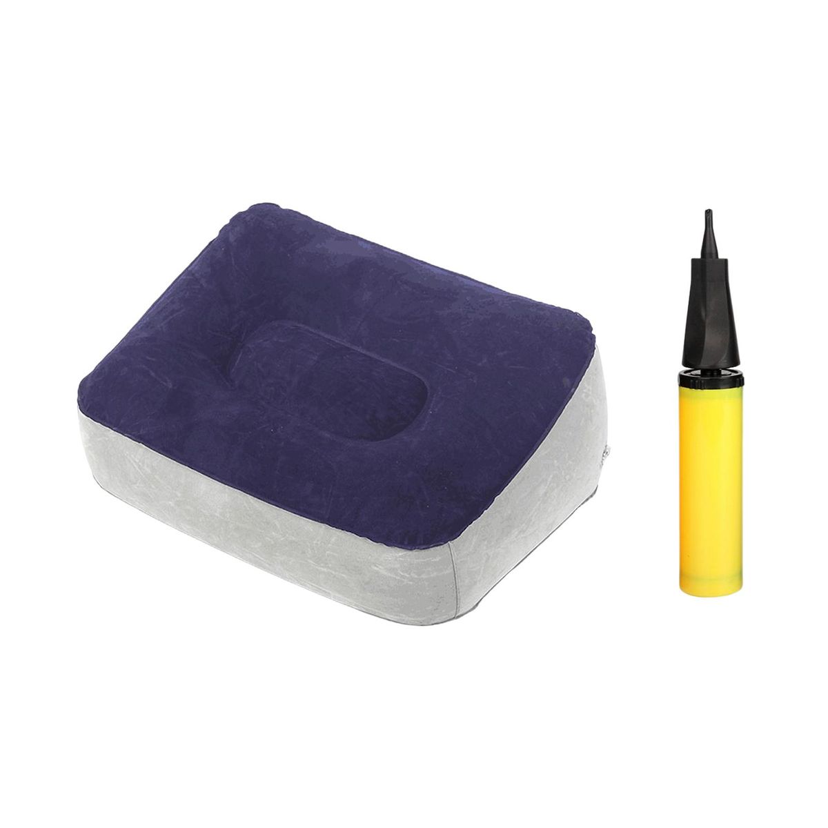 Inflatable Foot Rest Pillow With Inflator Flocked Feet For Gray Blue