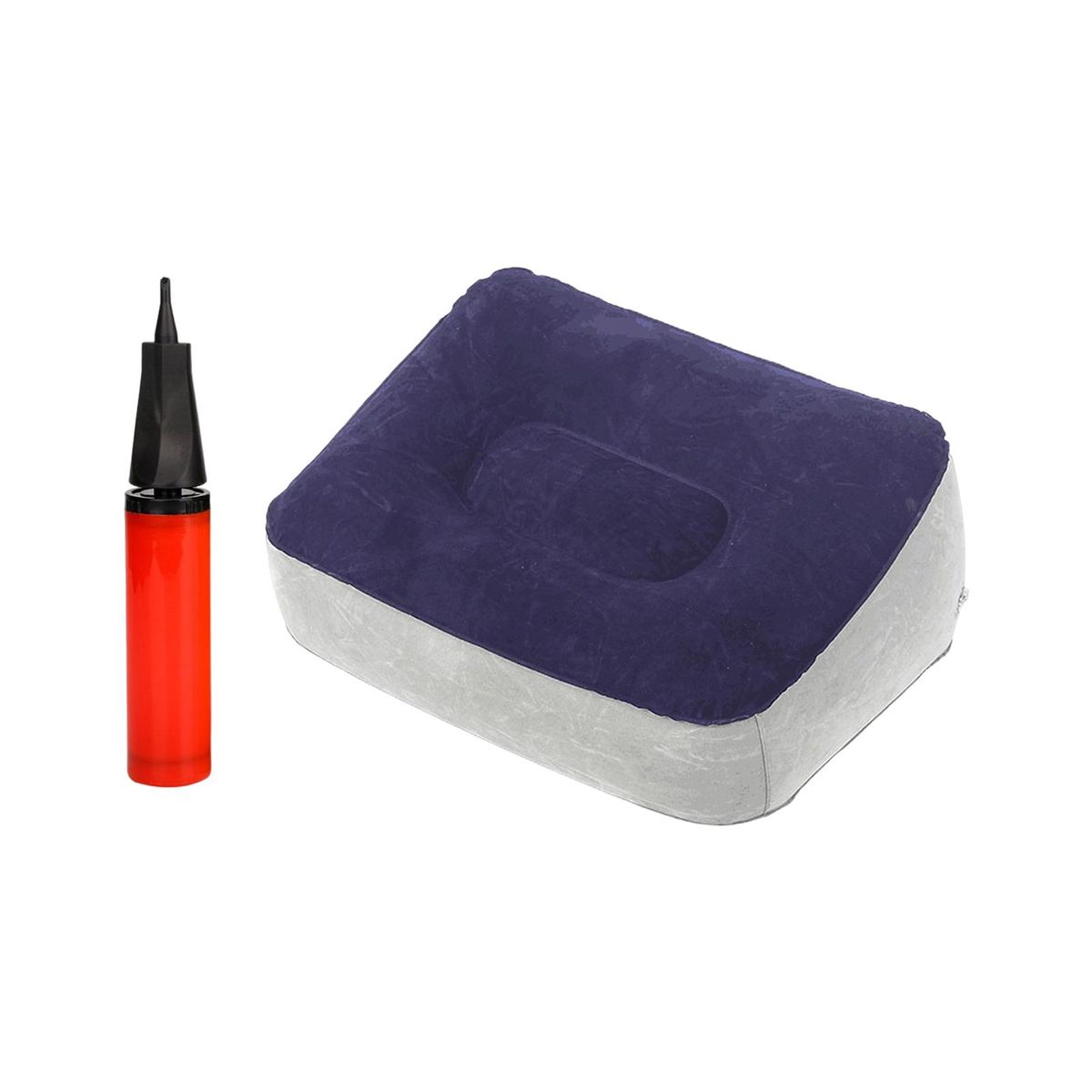 Inflatable Foot Rest Pillow With Inflator Flocked Feet For Gray Blue