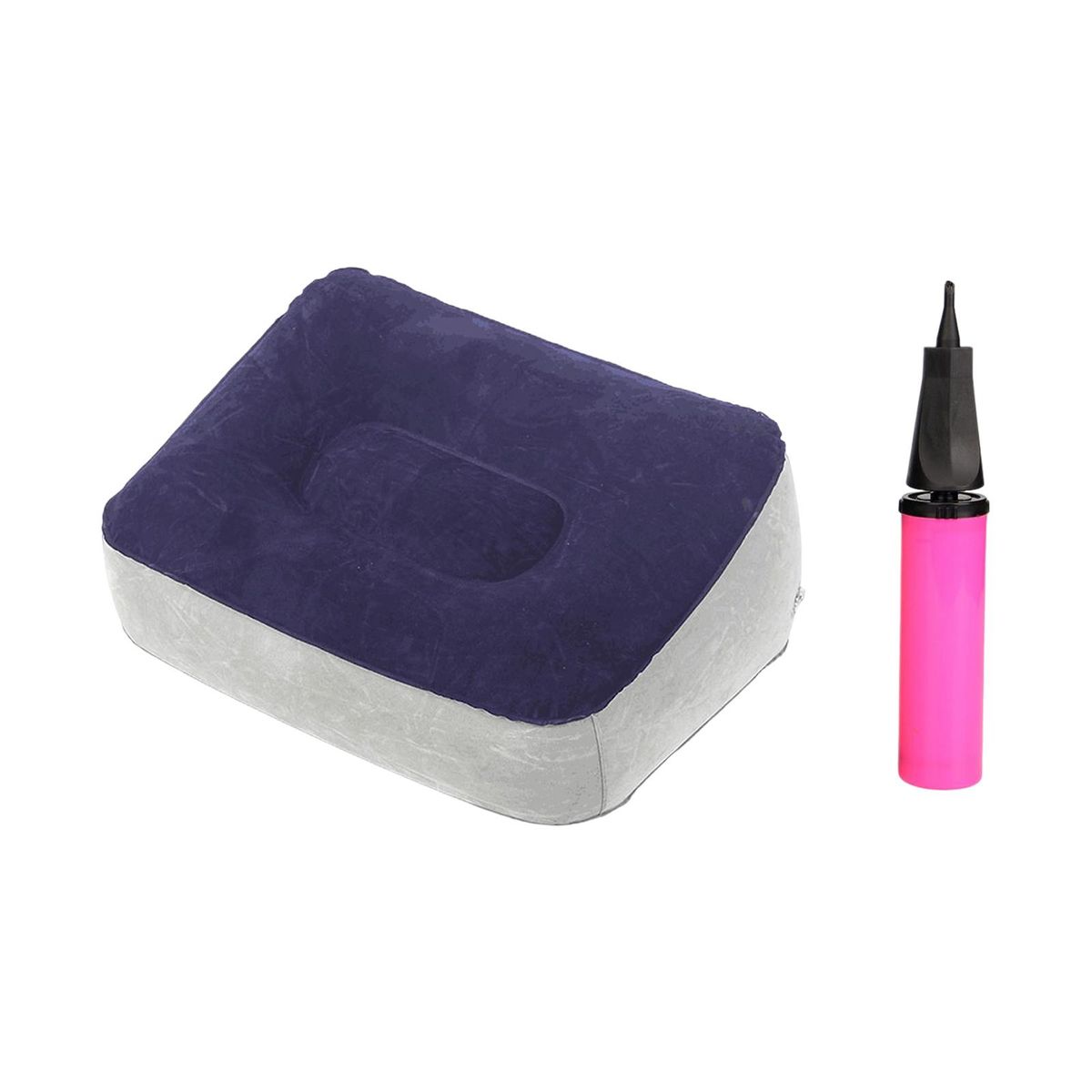 Inflatable Foot Rest Pillow With Inflator Flocked Feet For Gray Blue