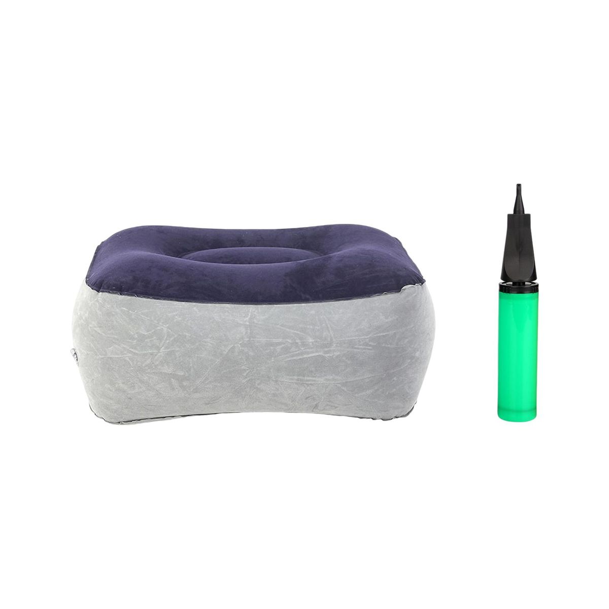 Inflatable Foot Rest Pillow With Inflator Flocked Feet For Gray Blue
