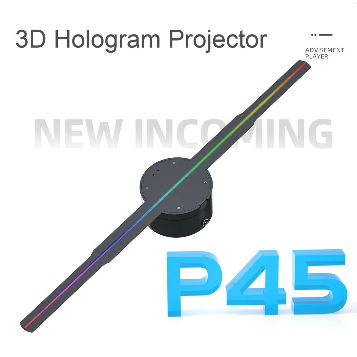 3D Hologram Projector Advertising Display Fan Wall-mounted Player 3D Naked Eye HD LED Photo Video Fan with 266pcs LED Light Beads Remote Control Sign Display for Business Shop Store Bars Exhibition Entertainment Holiday Party