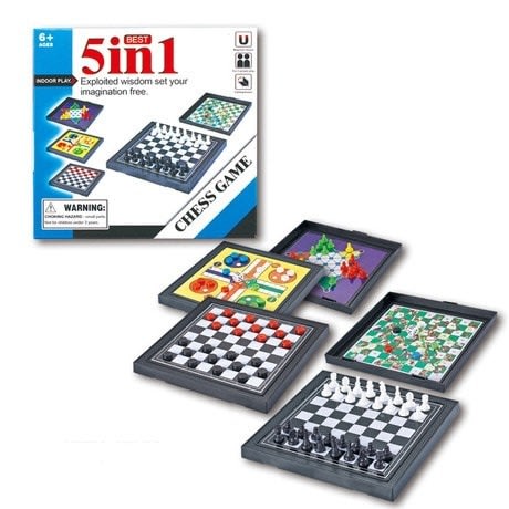 Chess Game - Mini Five - In - One Board Game
