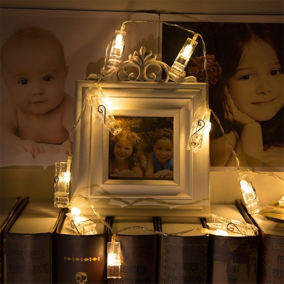 1.5m Photo Clip LED Fairy String Light, 10 LEDs 2 X AA Batteries Box Chains Lamp Decorative Light For Home Hanging Pictures, DIY Party, Wedding, Christmas Decoration