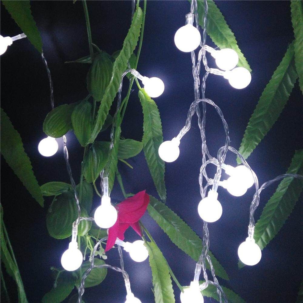 50 LED Solar Lamps LED String Fairy Lights Garland Christmas Solar Lights For Wedding Garden Party Decoration Outdoor 3XAA Powered Led Globe String Light Led Outdoor Party Decoration Positive White
