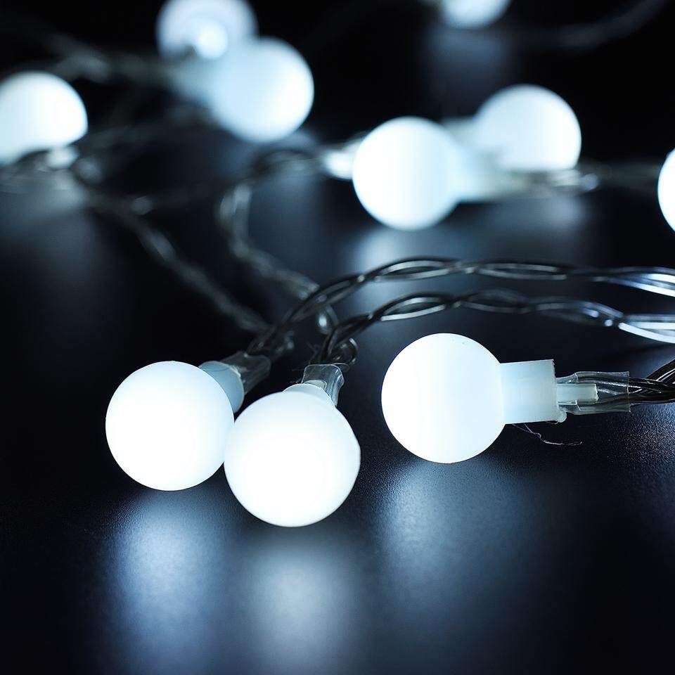 50 LED Solar Lamps LED String Fairy Lights Garland Christmas Solar Lights For Wedding Garden Party Decoration Outdoor 3XAA Powered Led Globe String Light Led Outdoor Party Decoration Positive White
