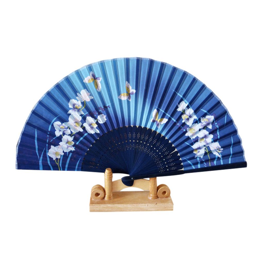 Fan Silk Held Dance Folding Hand Folding Flower 38cm Pattern Wedding Party Lace