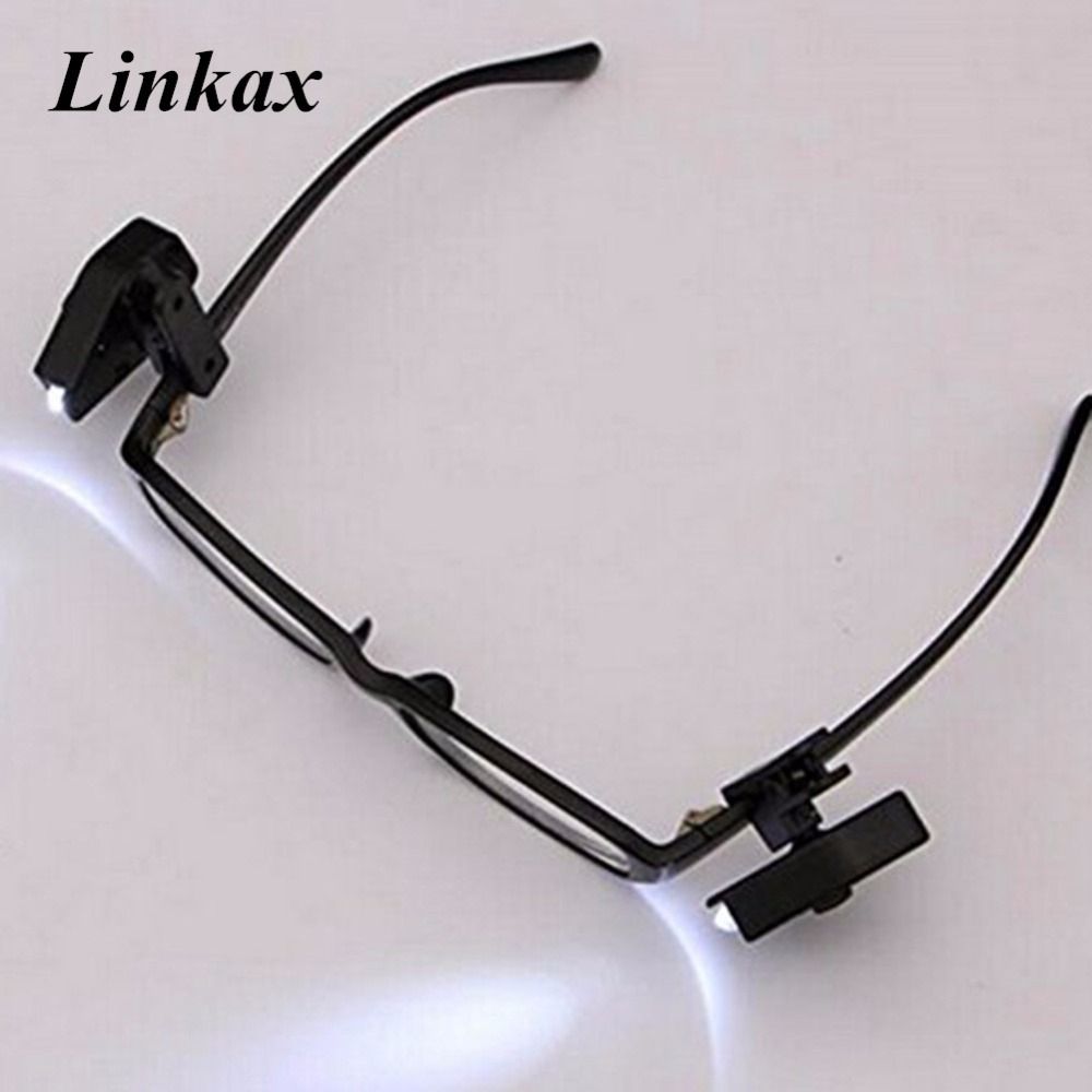 2PCS/Set Flexible 360 Degree Rotation Clip On Eyeglass Hat Cap Headlamp Headlight Book Reading Lights Night Light BIL