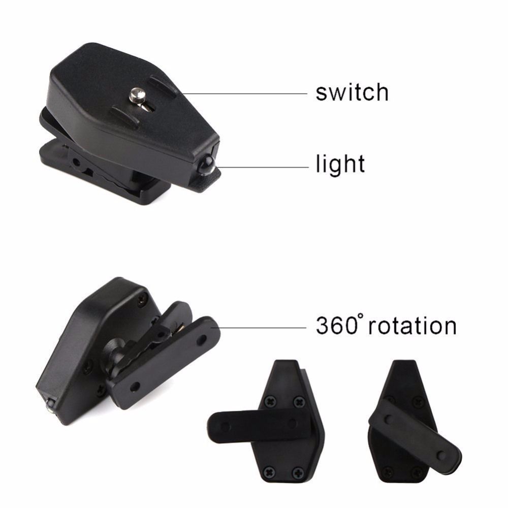 2PCS/Set Flexible 360 Degree Rotation Clip On Eyeglass Hat Cap Headlamp Headlight Book Reading Lights Night Light BIL