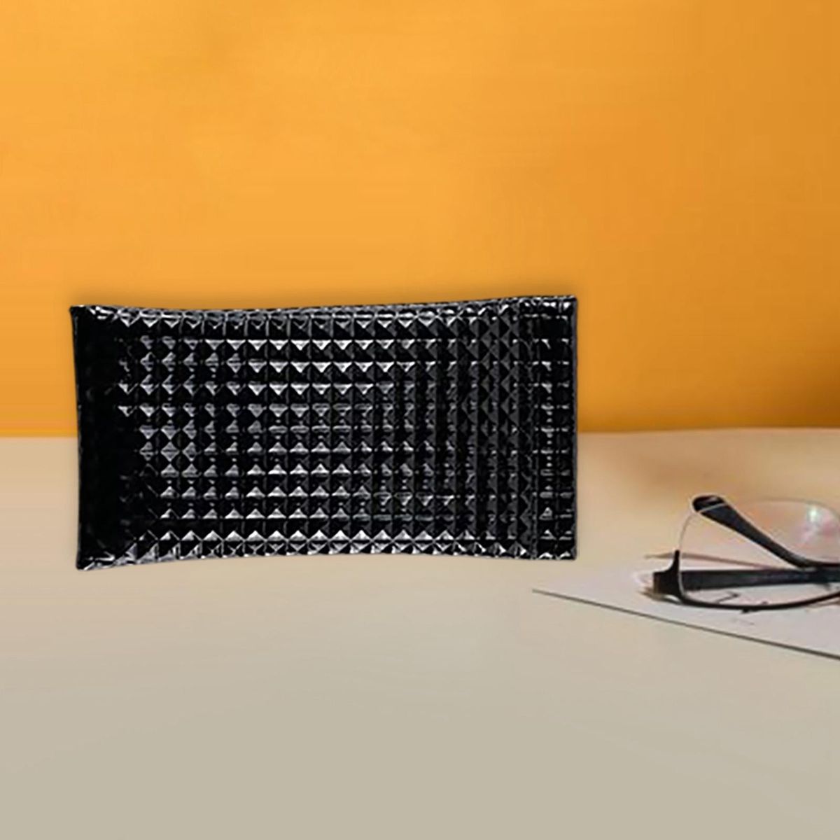 Sunglasses Case 3D Diamond Design Elastic Eyeglasses Holder For Black