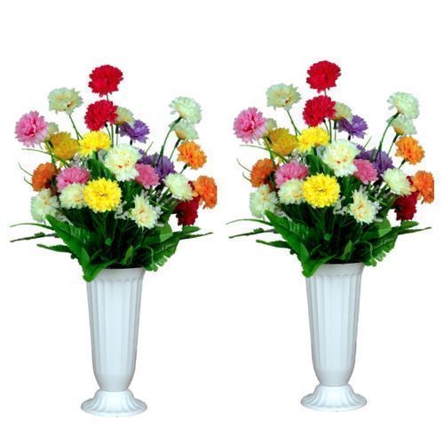 Carnation Flowers Long Table Vase 2pcs