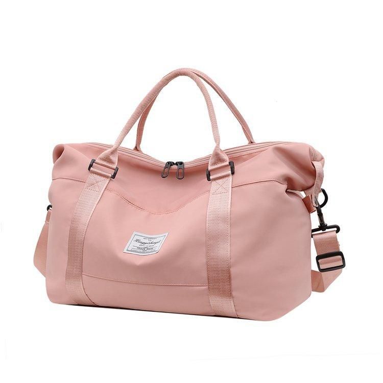 Nylon large bag women 2021 new large-capacity casual handbag light clothing dry and wet separation fitness bag light grey