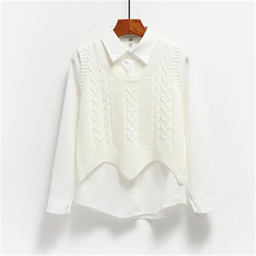 Short point sweater for women, sleeveless, Korean, solid color, loaf, with v neck, tops, coat