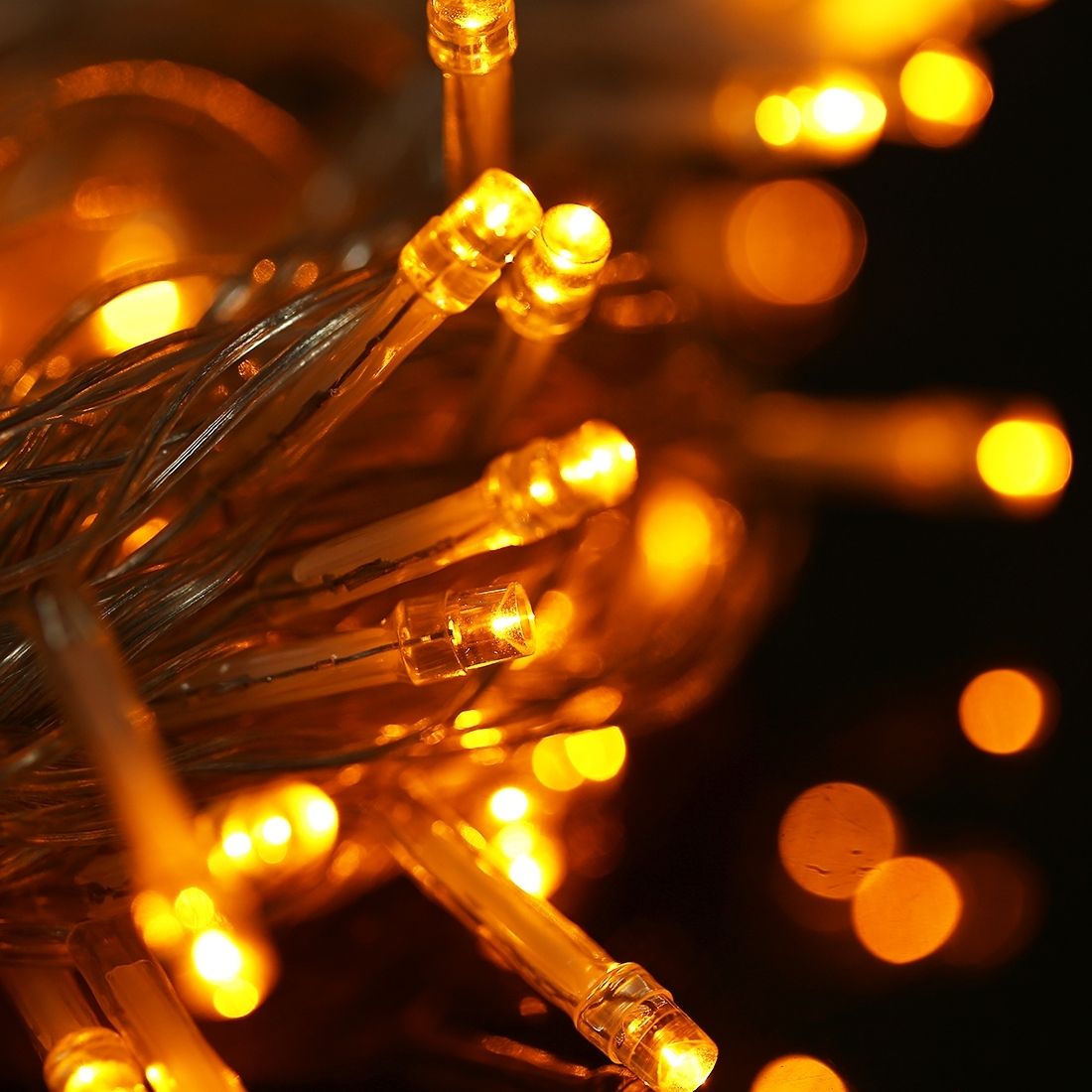 Waterproof  String Light, Length: 10m, 100 LED, Flashing / Fading / Chasing Effect, With Controller, AC 220V, EU Plug(Yellow Light)