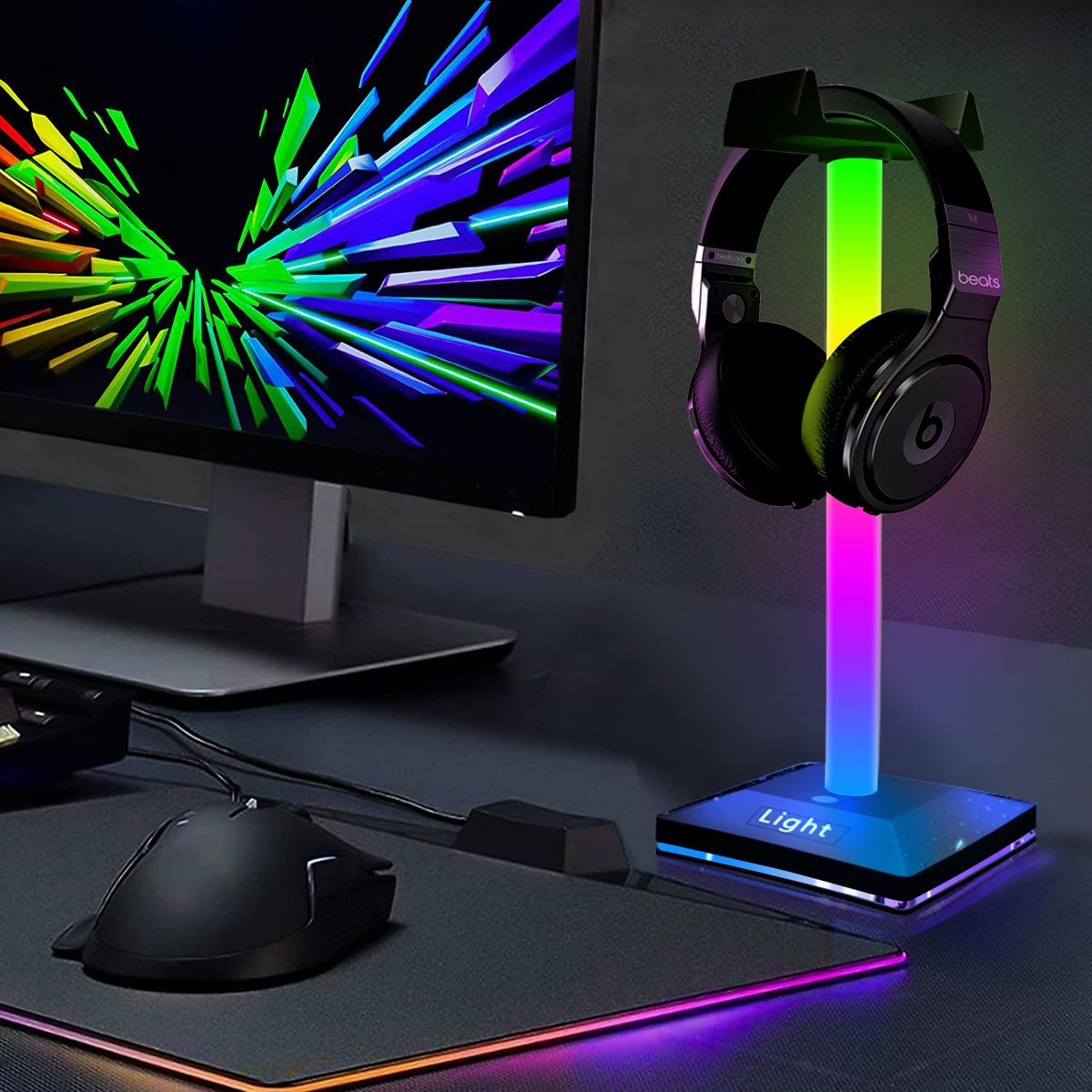 RGB Headphone Stand Lamp Touch Sensor Switch Colorful