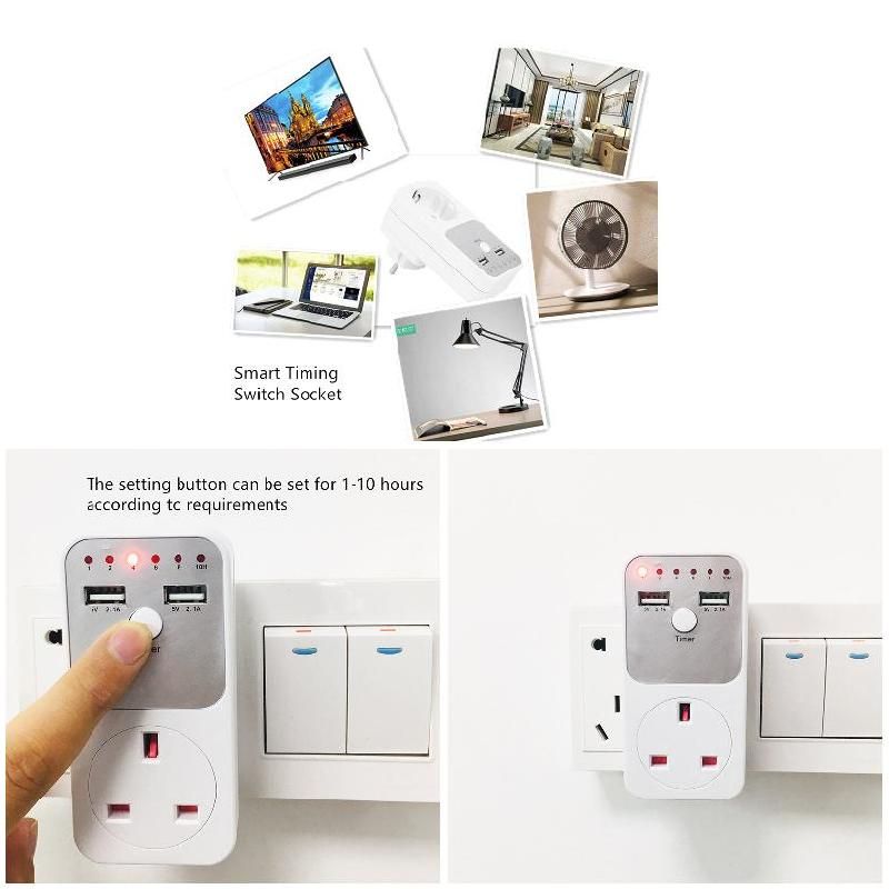 Dual USB Timing Socket Timer Switch