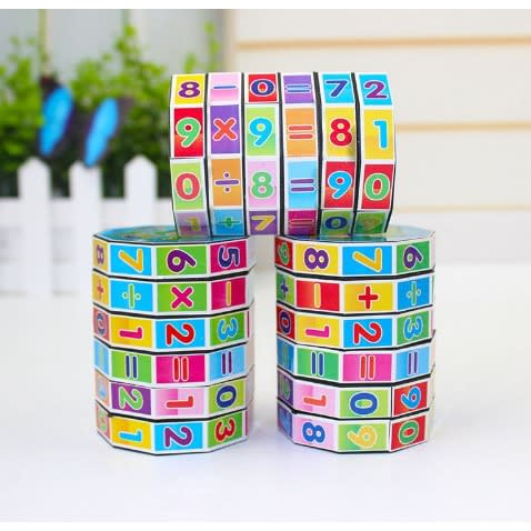 Cylindrical Plastic Cube Children 's Digital Cube - Puzzle Toy 10157