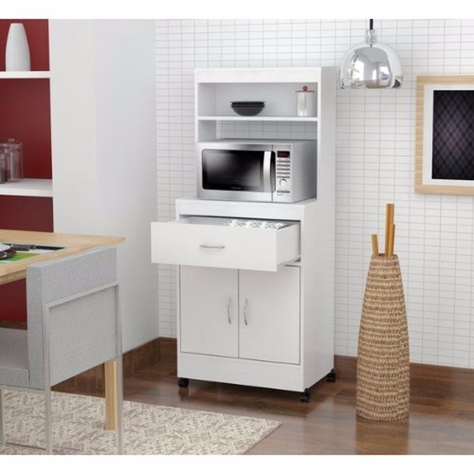 Microwave Cart With Storage Cabinet - White  (Lagos Delivery Only)