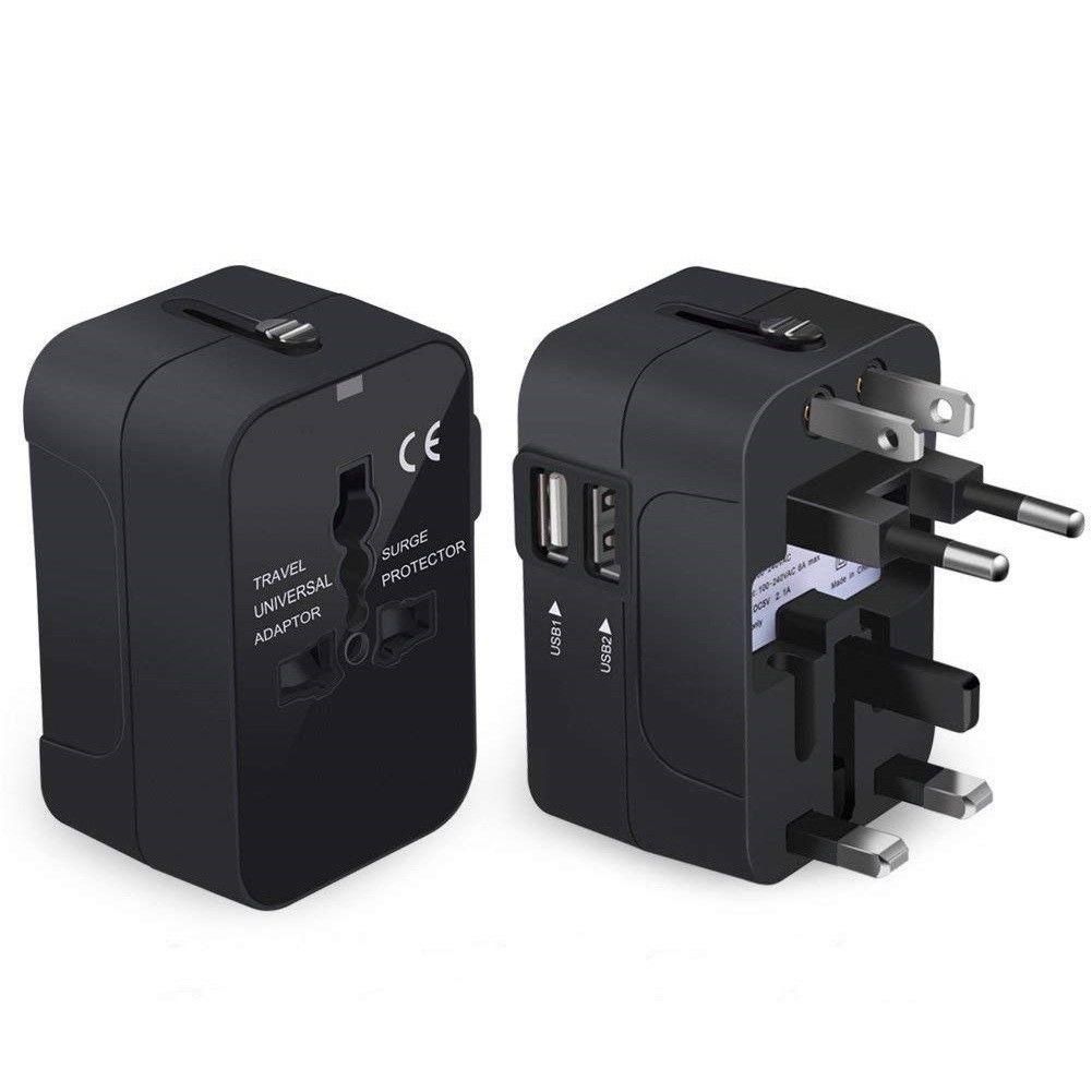 1PC Universal Travel Plug Adapter 2 USB Port World Travel AC Power Charger Adapter AU US UK EU Converter Adapter USB Charger