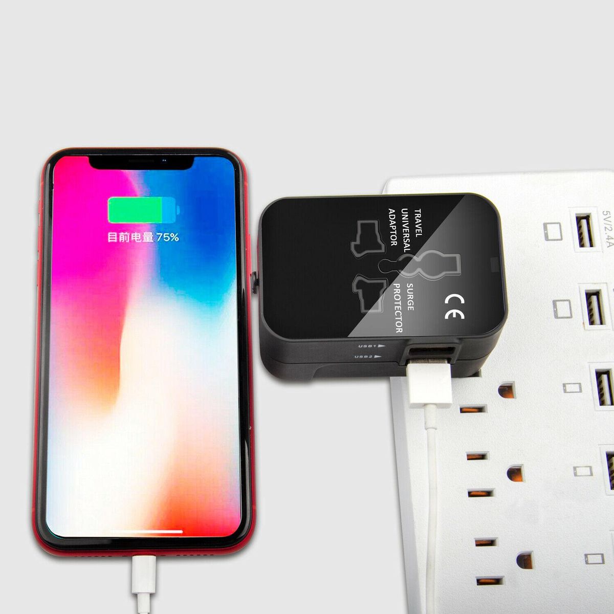1PC Universal Travel Plug Adapter 2 USB Port World Travel AC Power Charger Adapter AU US UK EU Converter Adapter USB Charger
