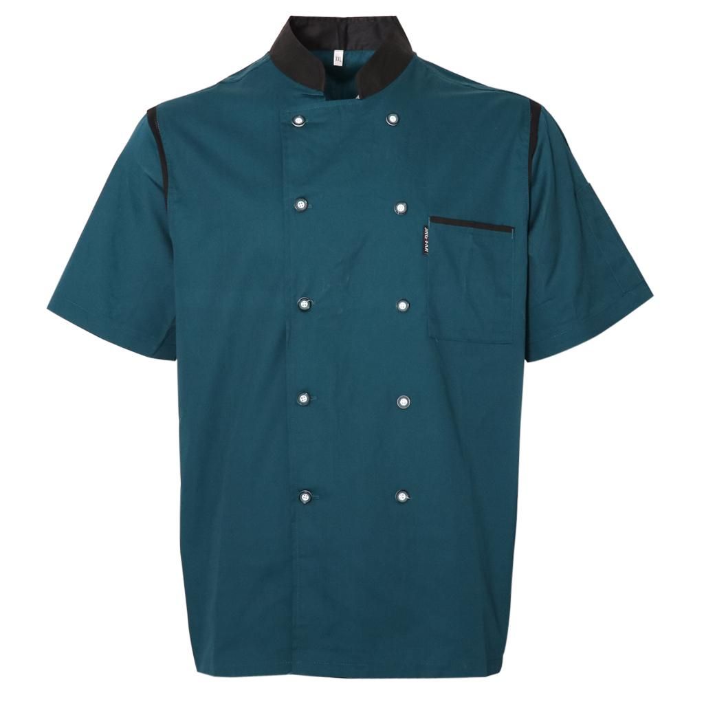 Stylish Chef Coat Breathable Summer Kitchen Staff Uniform Easy 4XL