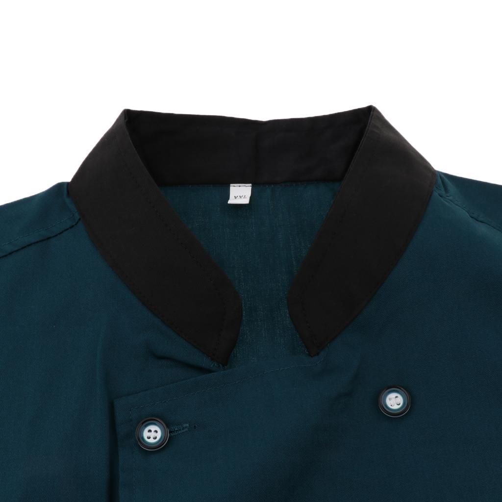 Stylish Chef Coat Breathable Summer Kitchen Staff Uniform Easy 4XL