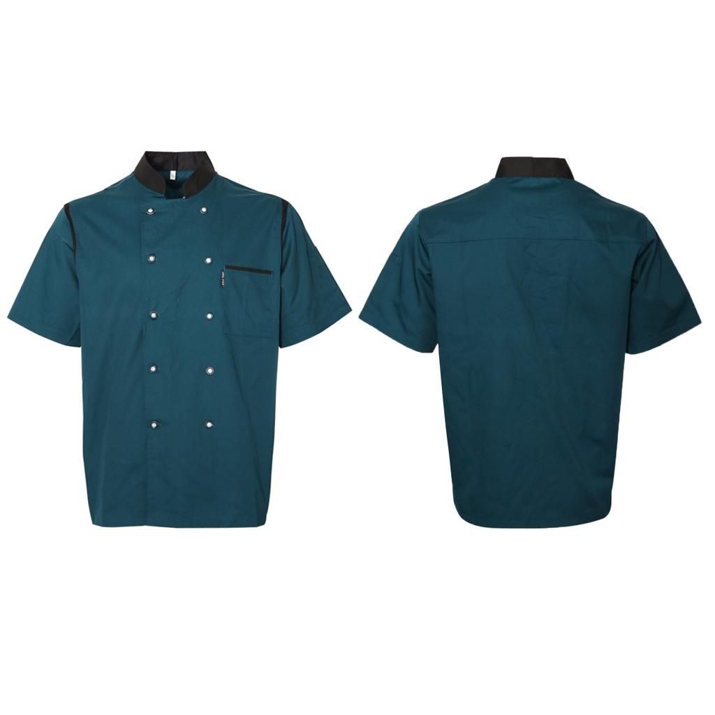 Stylish Chef Coat Breathable Summer Kitchen Staff Uniform Easy 4XL