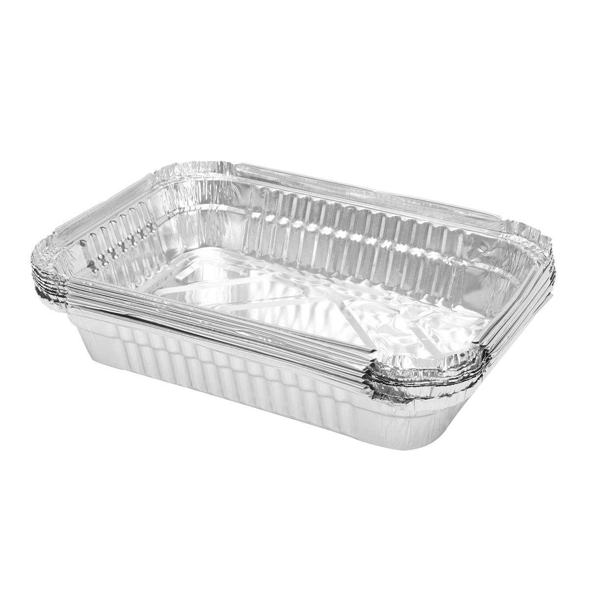 Lot 40 Set Aluminum Foil Trays BBQ Disposable Food Container Baking Pan /W Lids#850ml 850ML