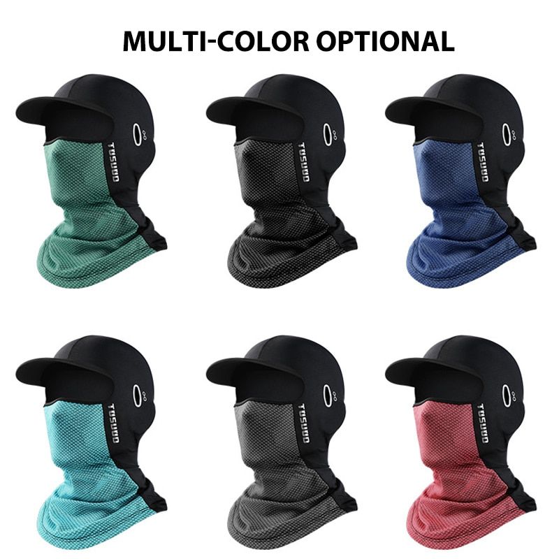 1PC Ice Silk Sunscreen Headgear Summer Motorcycle Helmet Lined Hood Equipment Bike Head Cover Tactical Cap Fishing  Blue