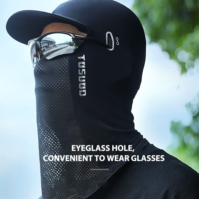 1PC Ice Silk Sunscreen Headgear Summer Motorcycle Helmet Lined Hood Equipment Bike Head Cover Tactical Cap Fishing  Blue
