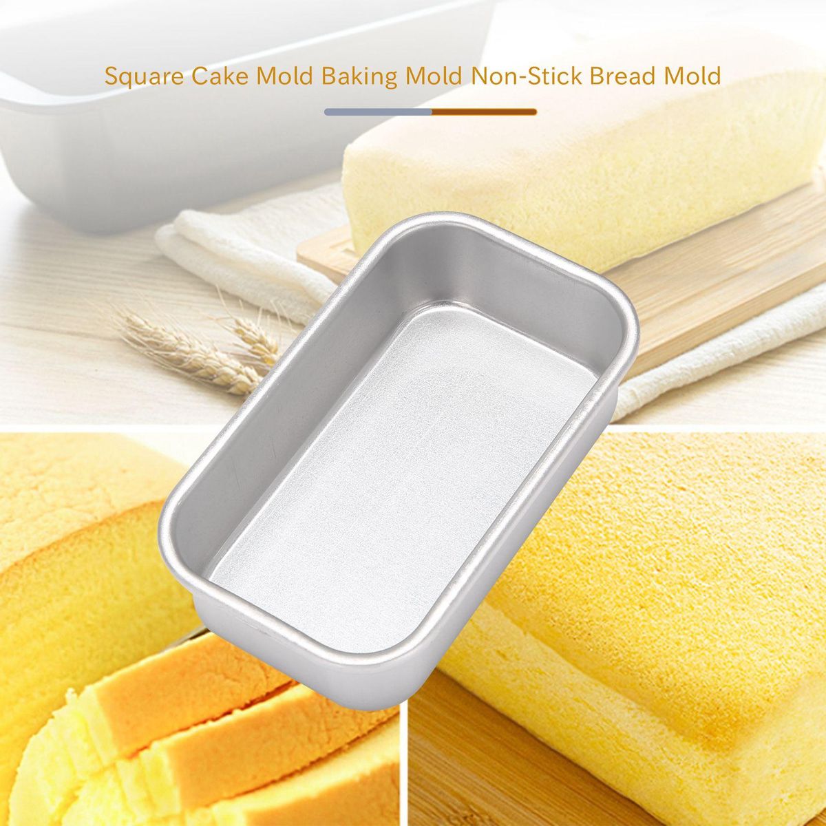 4Pcs Aluminum Alloy Loaf Tin Rectangular Non-Stick Bread Mould Bread Loaf Pans Baking Tools Kitchen Dining Bar Supplies