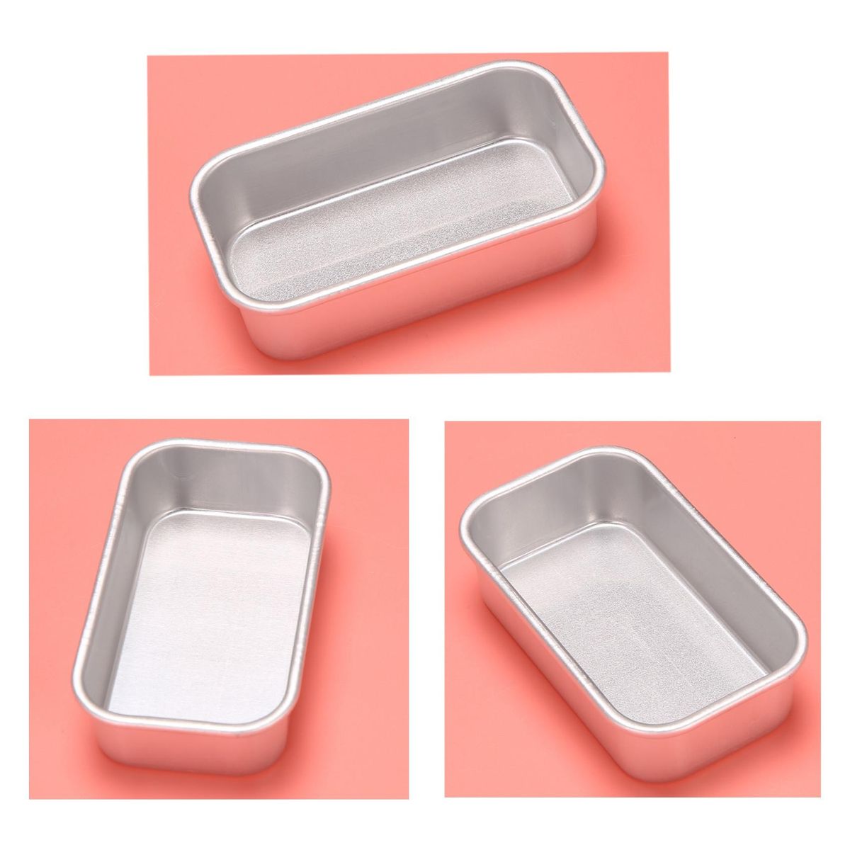 4Pcs Aluminum Alloy Loaf Tin Rectangular Non-Stick Bread Mould Bread Loaf Pans Baking Tools Kitchen Dining Bar Supplies
