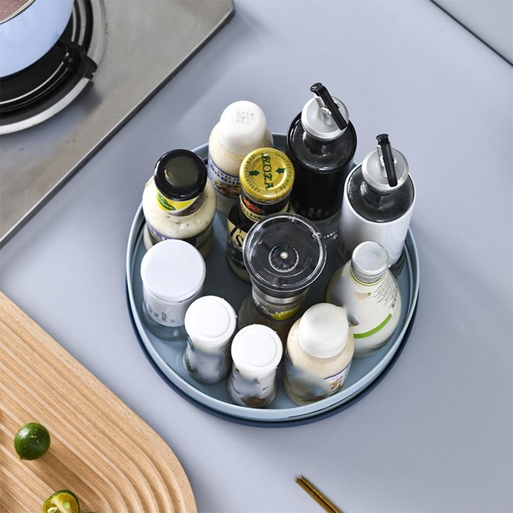Kitchen Spice Storage Tray Rotating Cosmetic Organizer Box