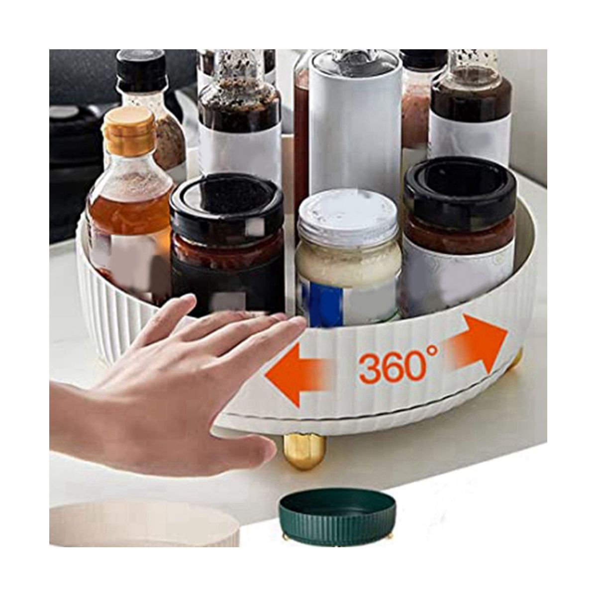 Rotatable Storage Shelf, Rotatable Spice Holder Organizer ,