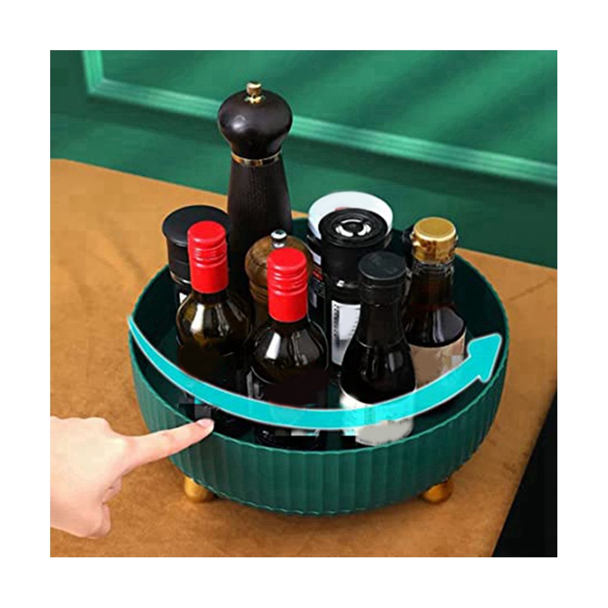 Rotatable Storage Shelf, Rotatable Spice Holder Organizer ,