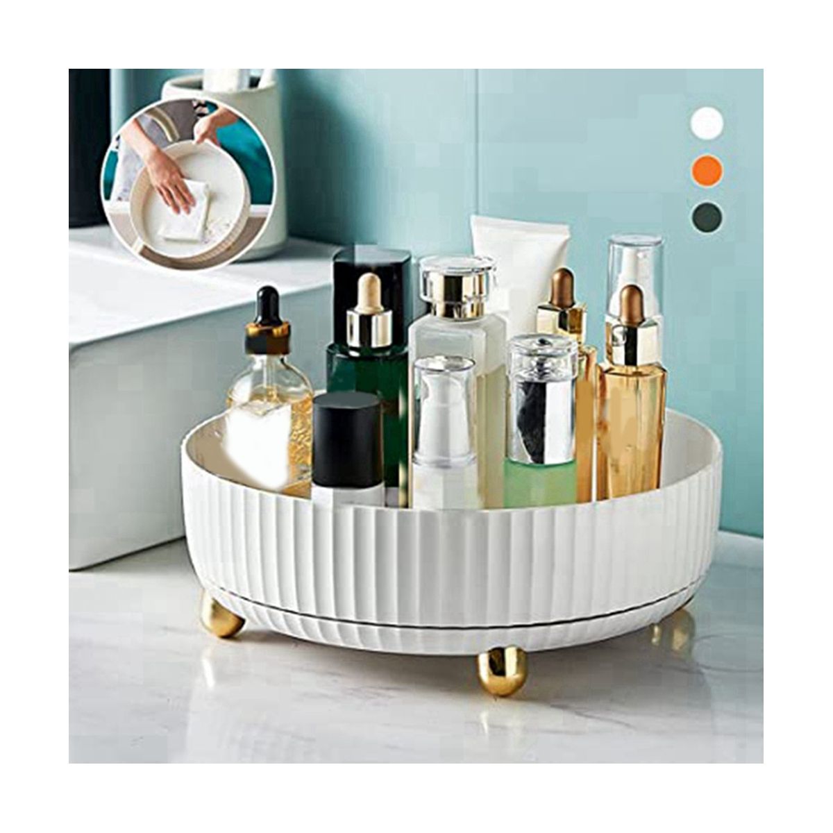 Rotatable Storage Shelf, Rotatable Spice Holder Organizer ,