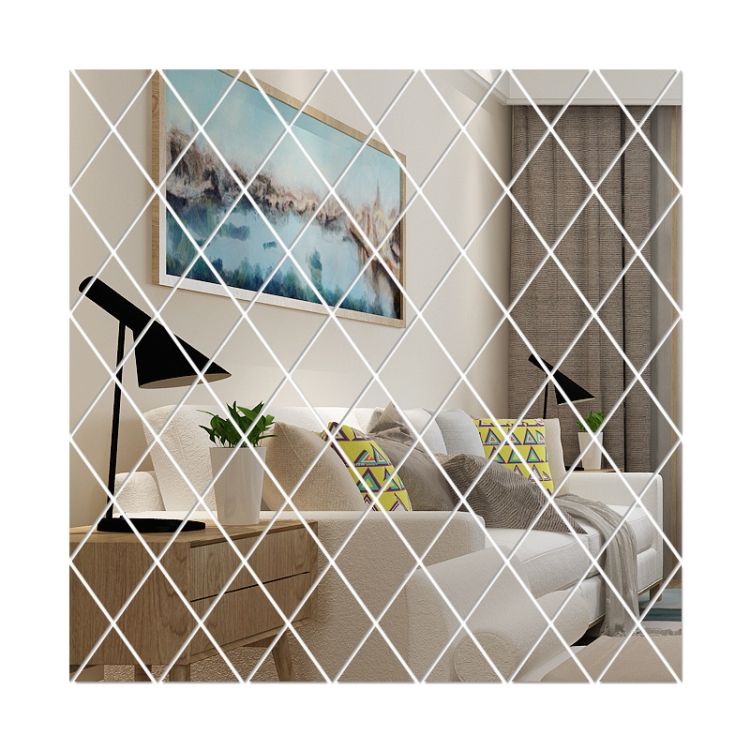 Acrylic Mirror Wall Stickers, Specification: Silver Small