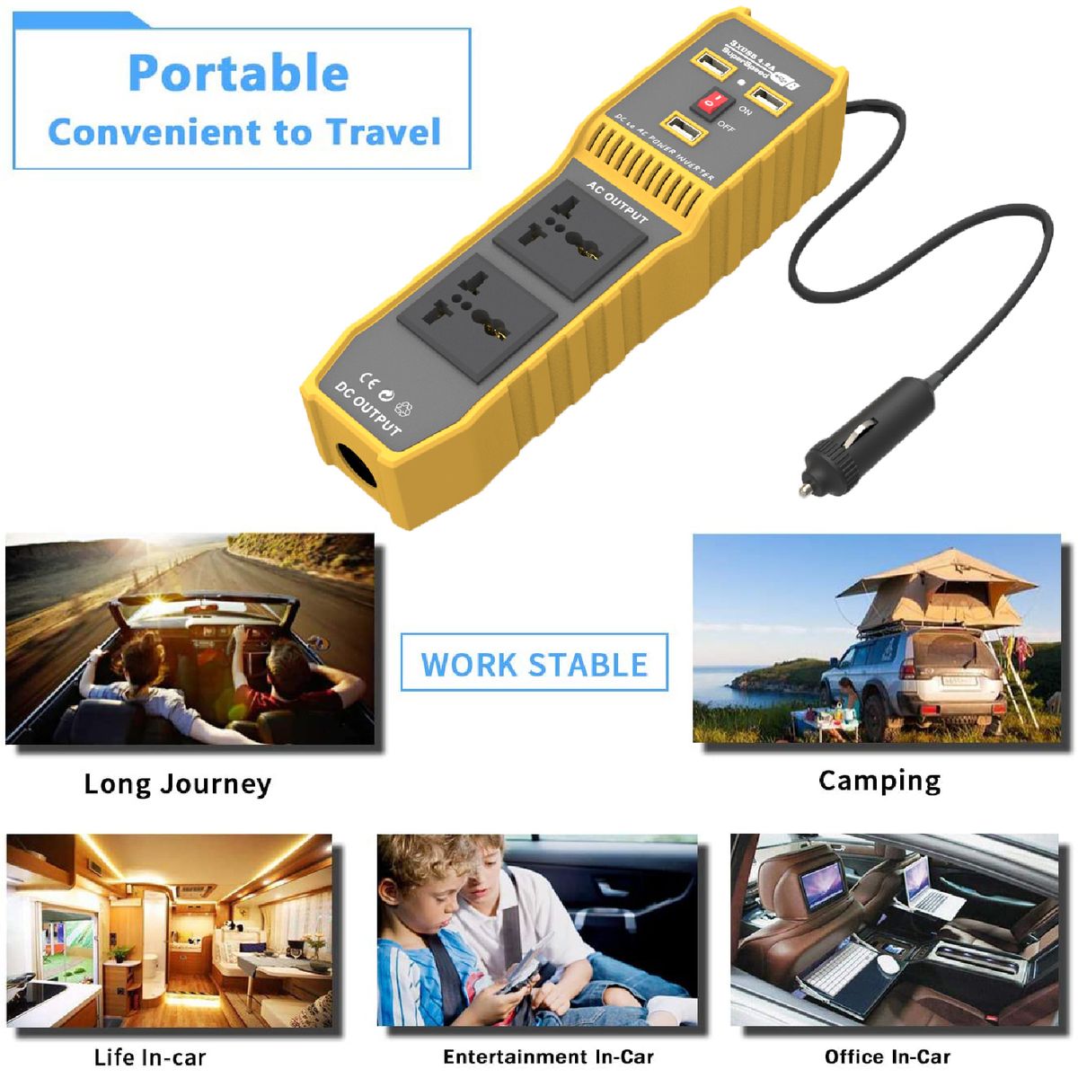 Power Inverter Stable Quick Charging Metal Power Converter-